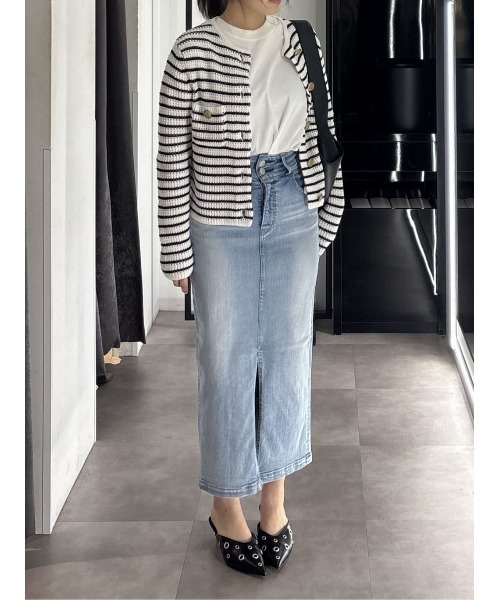 AZUL by moussy(アズールバイマウジー)の「【サイズ,身長別画像あり】AZUL DENIM ハイウエストスカート(デニムスカート・レディース・ライトブルー・X-SMALL/LARGE/SMALL/MEDIUM)」の17枚目の写真