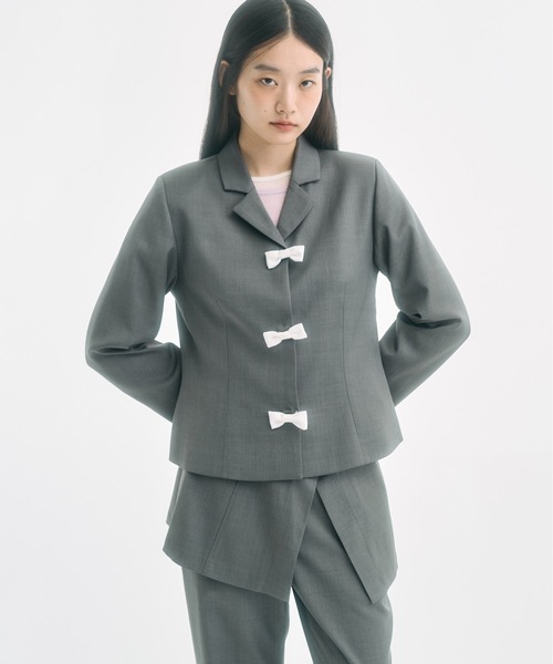 FEKETE（フェケテ）の「wrap skirt / ラップスカート（スカート・レディース・グレー/ブラック・FREE）」の5枚目の写真