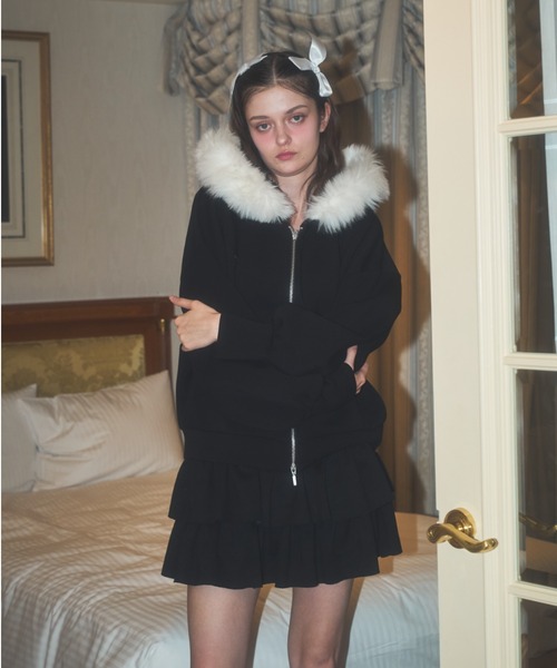 セール】【初回即完】ファーフードもちっとボリュームパーカー