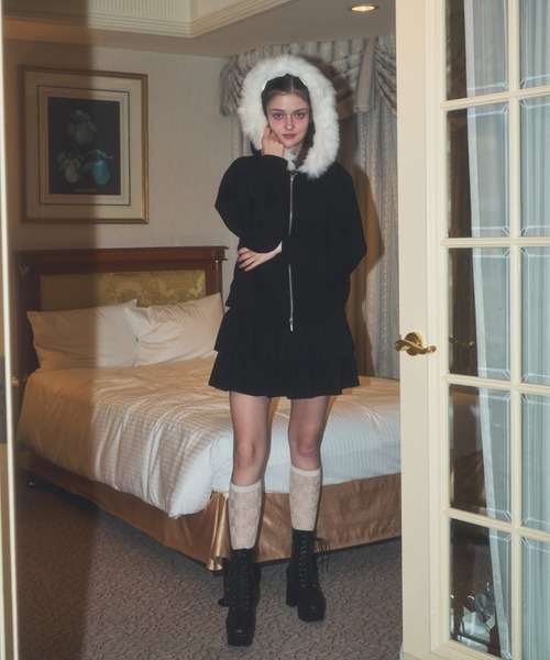 セール】【初回即完】ファーフードもちっとボリュームパーカー