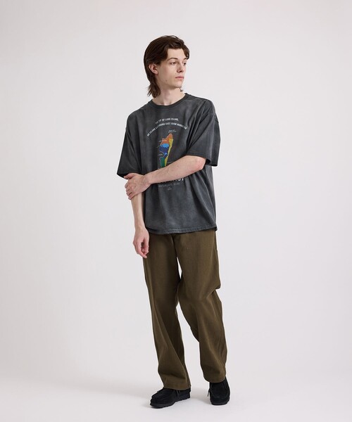 Saturdays NYC(サタデーズ ニューヨークシティ )の「Sunburned Souvenir Relaxed SS Tee(Tシャツ/カットソー・メンズ・オフホワイト/ブラック・L/M/S)」の9枚目の写真