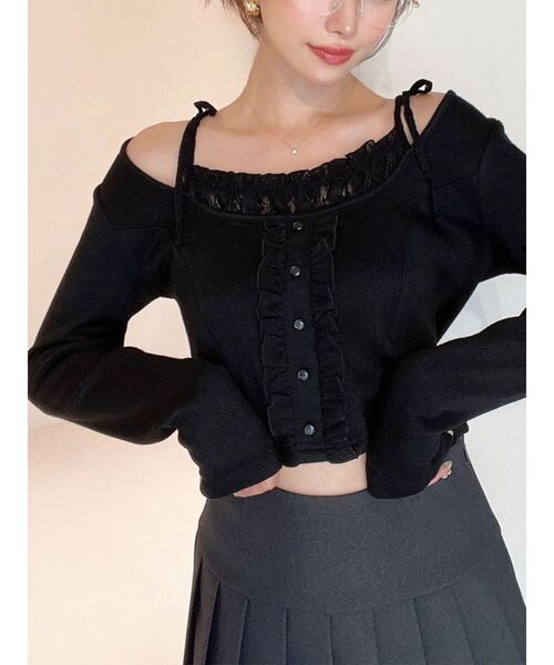 RESEXXY(リゼクシー)の「レイヤードカットソー(Tシャツ/カットソー・レディース・グレー/ブラック/ベージュ・FREE)」の1枚目の写真