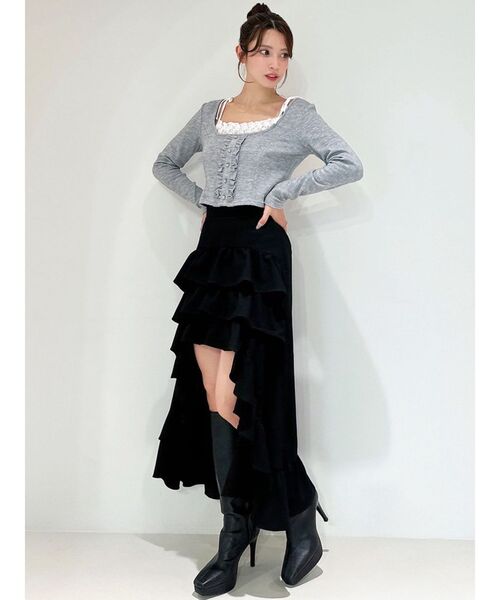 RESEXXY(リゼクシー)の「レイヤードカットソー(Tシャツ/カットソー・レディース・グレー/ブラック/ベージュ・FREE)」の21枚目の写真