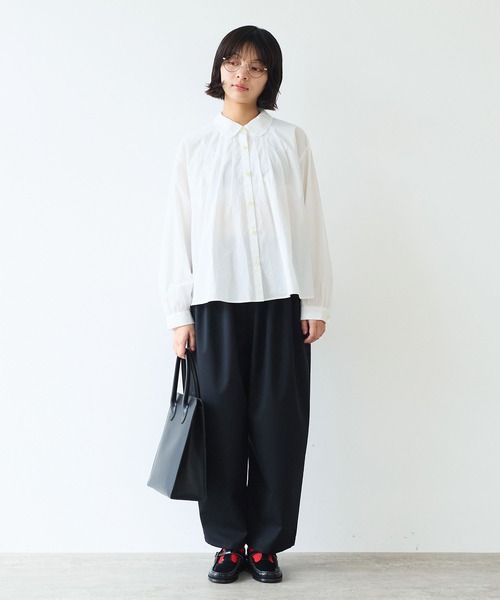 basic cotton タックブラウス（シャツ/ブラウス）｜bulle de savon