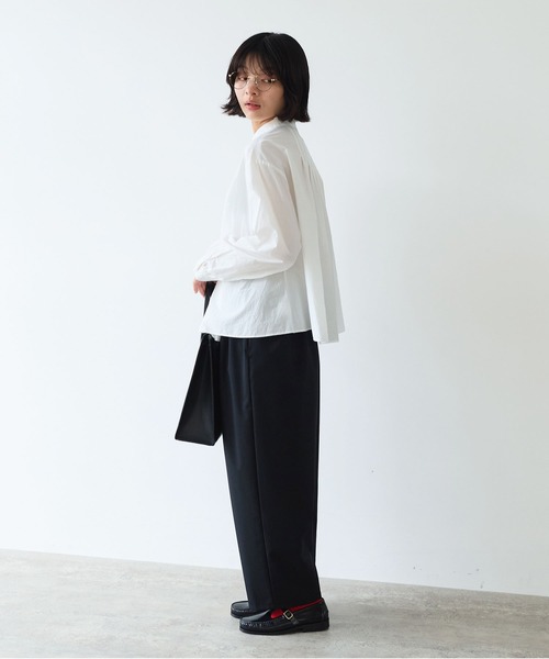 bulle de savon(ビュルデサボン)の「basic cotton タックブラウス(シャツ/ブラウス・レディース・ホワイト/ブルー/その他・FREE)」の13枚目の写真