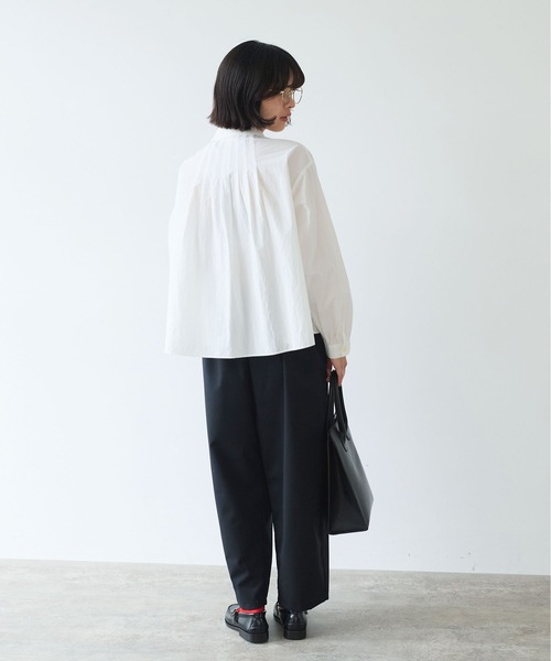 bulle de savon(ビュルデサボン)の「basic cotton タックブラウス(シャツ/ブラウス・レディース・ホワイト/ブルー/その他・FREE)」の14枚目の写真