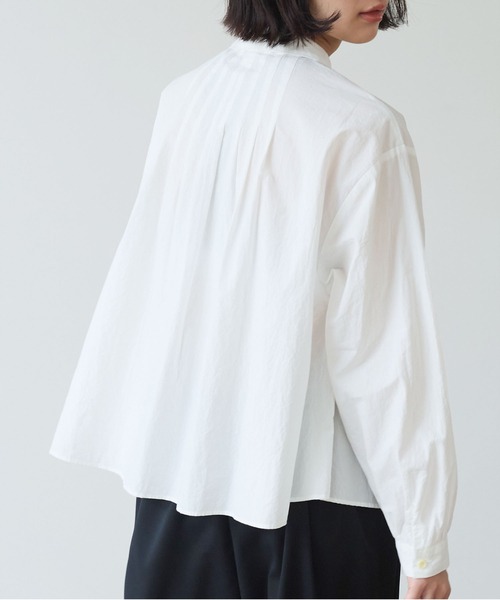 bulle de savon(ビュルデサボン)の「basic cotton タックブラウス(シャツ/ブラウス・レディース・ホワイト/ブルー/その他・FREE)」の9枚目の写真