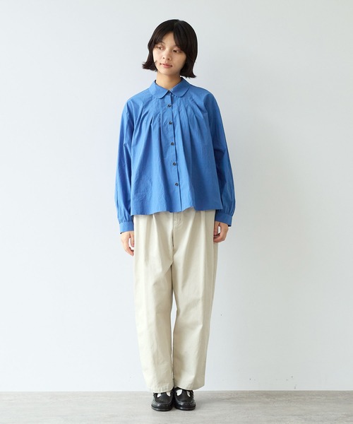 bulle de savon(ビュルデサボン)の「basic cotton タックブラウス(シャツ/ブラウス・レディース・ホワイト/ブルー/その他・FREE)」の21枚目の写真