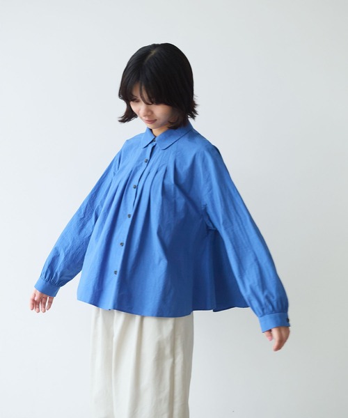 bulle de savon(ビュルデサボン)の「basic cotton タックブラウス(シャツ/ブラウス・レディース・ホワイト/ブルー/その他・FREE)」の16枚目の写真