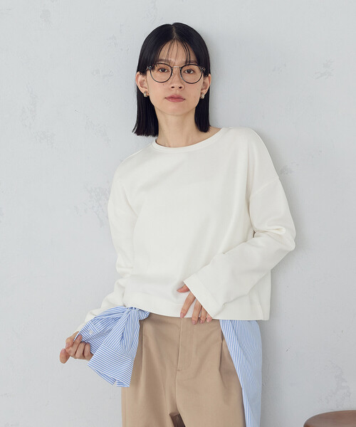 COMME CA ISM（コムサイズム）の「クロップド丈　ロンＴ（Tシャツ/カットソー・レディース・ブラック/ホワイト・X-LARGE/SMALL/LARGE/MEDIUM）」の7枚目の写真