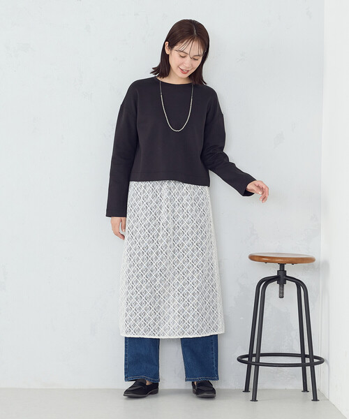 COMME CA ISM（コムサイズム）の「クロップド丈　ロンＴ（Tシャツ/カットソー・レディース・ブラック/ホワイト・X-LARGE/SMALL/LARGE/MEDIUM）」の10枚目の写真