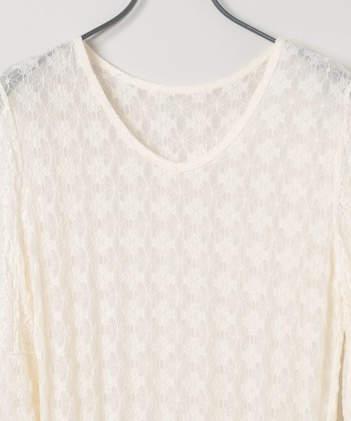JEANASIS（ジーナシス）の「イレヘムレースミディワンピース/591135（ワンピース・レディース・オフホワイト/ブラック・FREE）」の4枚目の写真