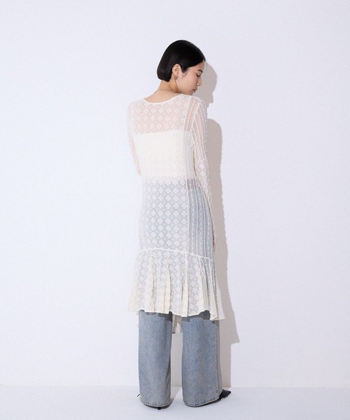 JEANASIS（ジーナシス）の「イレヘムレースミディワンピース/591135（ワンピース・レディース・オフホワイト/ブラック・FREE）」の13枚目の写真