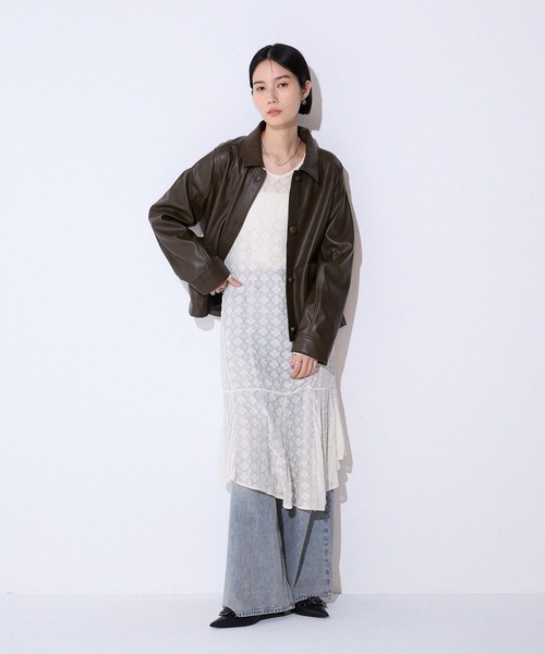 JEANASIS（ジーナシス）の「イレヘムレースミディワンピース/591135（ワンピース・レディース・オフホワイト/ブラック・FREE）」の15枚目の写真