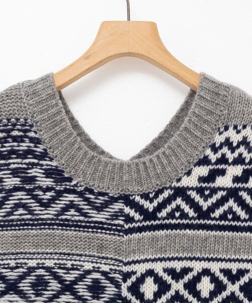 リエミラー　ノルディック柄2wayベスト　ベージュ系 NOLLEY'S｜ノルディック柄2WAYベスト | Rakuten Fashion(楽天