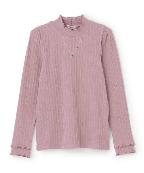 Mezzo piano-junior取り外しリボン付きデザイン長袖Tシャツ リボン＆音符長袖Ｔシャツ♪（Ｔシャツ） | mezzo piano junior