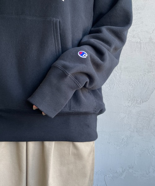 Champion（チャンピオン）の「[Champion/チャンピオン] リバースウィーブ カレッジロゴプリントスウェットパーカー（パーカー・レディース・グレー/ブラック/オートミール/ネイビー・XXL/XL/L）」の8枚目の写真