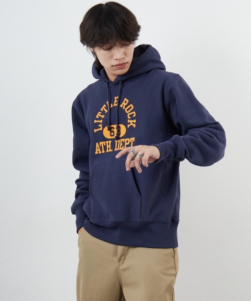 チャンピオン刺繍ロゴ　カレッジプリント　パーカー　プルオーバー　フーディー Champion パーカー 「Champion⁄チャンピオン」 リバースウィーブ