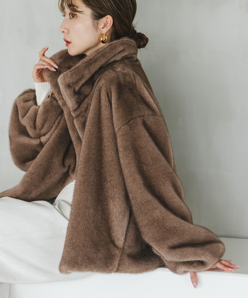 エコファースタンドカラーミドルブルゾン（その他アウター）｜NOBLE