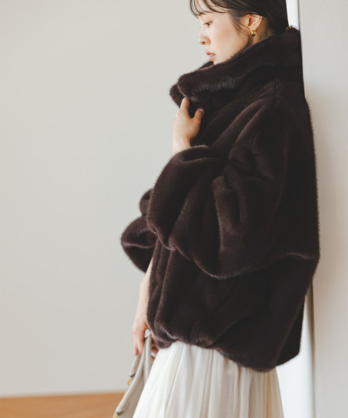 セール】エコファースタンドカラーミドルブルゾン（その他アウター