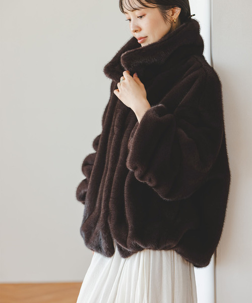 エコファースタンドカラーミドルブルゾン（その他アウター）｜NOBLE