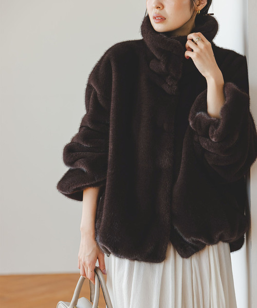 セール】エコファースタンドカラーミドルブルゾン（その他アウター