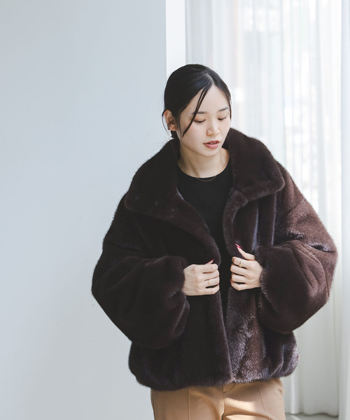 Noble ノーブル エコファースタンドカラーミドルブルゾン エコファースタンドカラーミドルブルゾン（その他ブルゾン／アウター