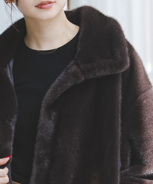 セール】エコファースタンドカラーミドルブルゾン（その他アウター