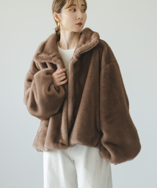 セール】エコファースタンドカラーミドルブルゾン（その他アウター