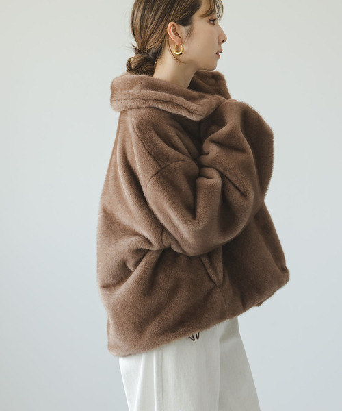 セール】エコファースタンドカラーミドルブルゾン（その他アウター