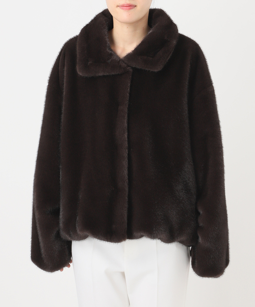 セール】エコファースタンドカラーミドルブルゾン（その他アウター