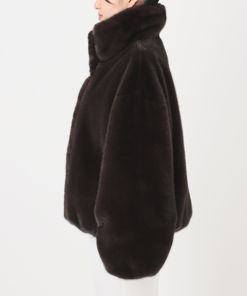 Noble ノーブル エコファースタンドカラーミドルブルゾン NOBLE｜エコファースタンドカラーミドルブルゾン | Rakuten Fashion