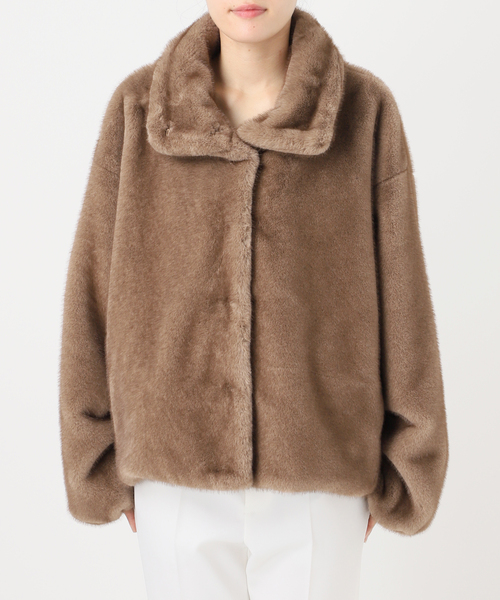 セール】エコファースタンドカラーミドルブルゾン（その他アウター