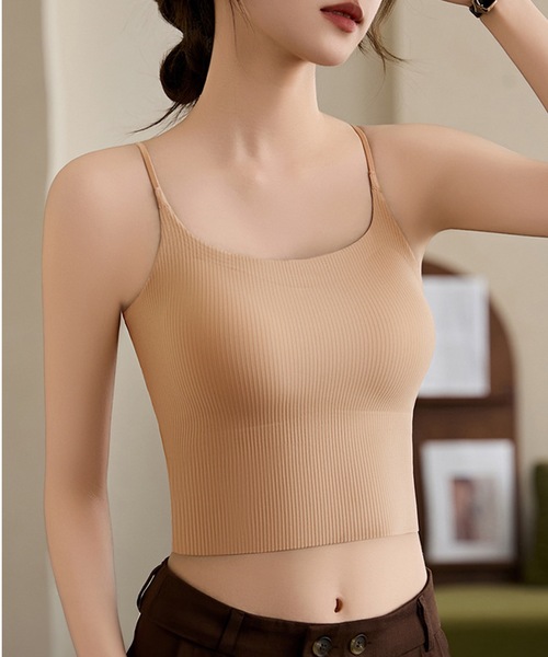 Lace Ladies(レースレディース)の「バック クロス シームレス カップ付き キャミソール(キャミソール・レディース・モカ/ベージュ/アイボリー/ブラック・FREE)」の14枚目の写真