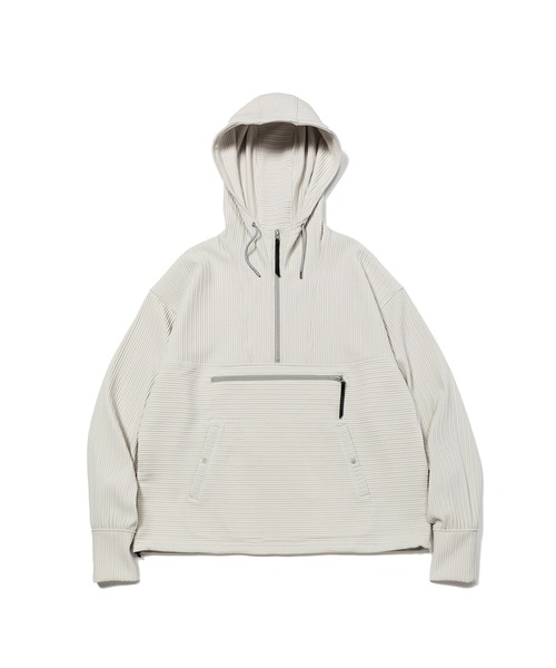 meanswhile(ミーンズワイル)の「Uneven Fabric Anorak Park(パーカー・メンズ・オフホワイト/ブラック・1(S))」の2枚目の写真