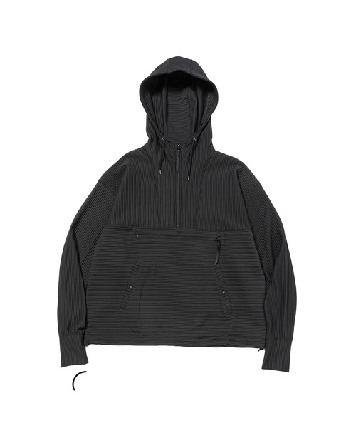 meanswhile(ミーンズワイル)の「Uneven Fabric Anorak Park(パーカー・メンズ・オフホワイト/ブラック・1(S))」の1枚目の写真