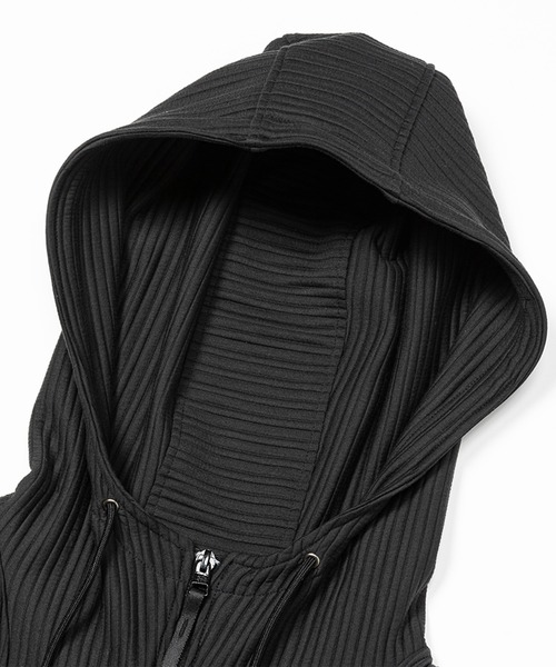 meanswhile(ミーンズワイル)の「Uneven Fabric Anorak Park(パーカー・メンズ・オフホワイト/ブラック・1(S))」の4枚目の写真