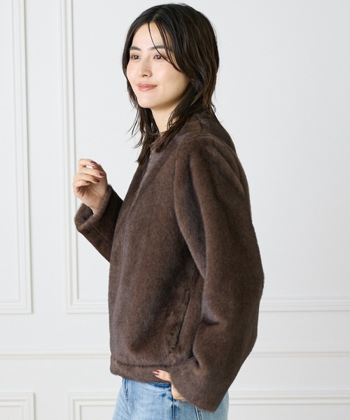 INED（イネド）の「エコファーブルゾン（ブルゾン・レディース・サンドグレー/ブラウン・9号）」の15枚目の写真