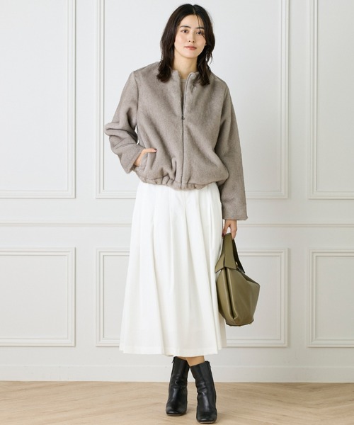 INED（イネド）の「エコファーブルゾン（ブルゾン・レディース・サンドグレー/ブラウン・9号）」の13枚目の写真