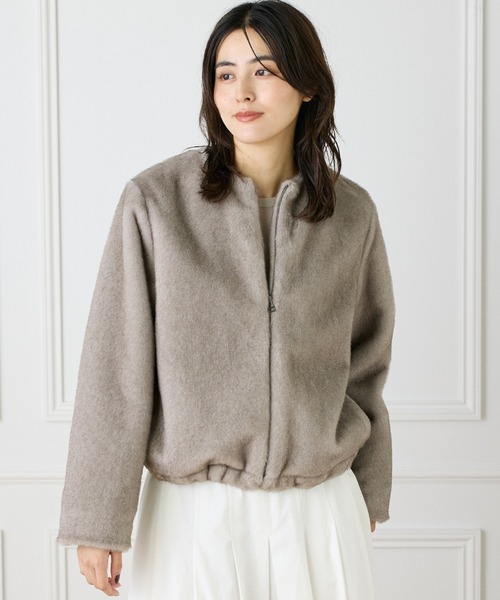 INED（イネド）の「エコファーブルゾン（ブルゾン・レディース・サンドグレー/ブラウン・9号）」の11枚目の写真