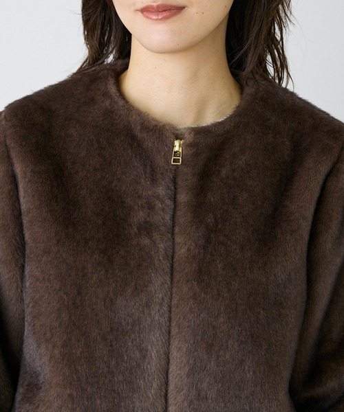 INED（イネド）の「エコファーブルゾン（ブルゾン・レディース・サンドグレー/ブラウン・9号）」の9枚目の写真