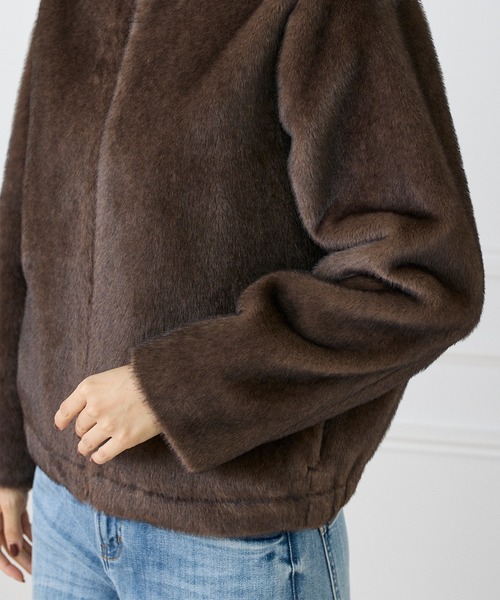 INED（イネド）の「エコファーブルゾン（ブルゾン・レディース・サンドグレー/ブラウン・9号）」の8枚目の写真