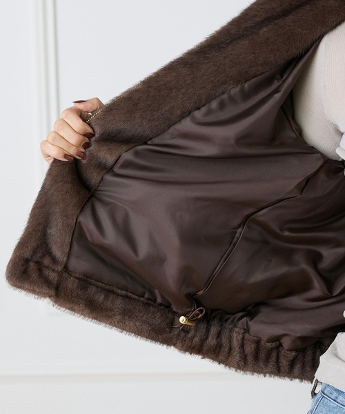 INED（イネド）の「エコファーブルゾン（ブルゾン・レディース・サンドグレー/ブラウン・9号）」の6枚目の写真