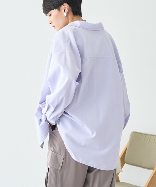 AMERICAN HOLIC（アメリカンホリック）の「Wポケットコーデュロイシャツ（シャツ/ブラウス・レディース・ダークブラウン/アイボリー/ブルー/グレイッシュベージュ/ライラック・M/L）」の19枚目の写真