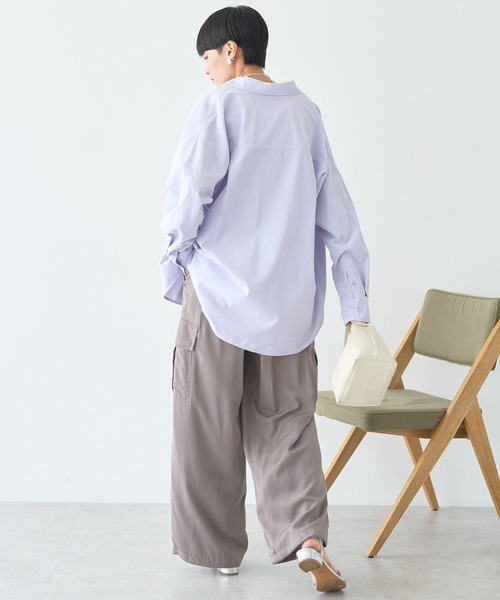 AMERICAN HOLIC（アメリカンホリック）の「Wポケットコーデュロイシャツ（シャツ/ブラウス・レディース・ダークブラウン/アイボリー/ブルー/グレイッシュベージュ/ライラック・M/L）」の15枚目の写真