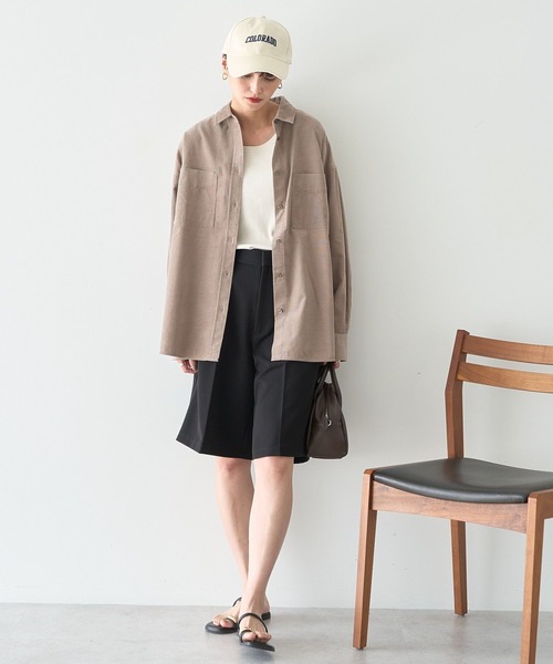 AMERICAN HOLIC（アメリカンホリック）の「Wポケットコーデュロイシャツ（シャツ/ブラウス・レディース・ダークブラウン/アイボリー/ブルー/グレイッシュベージュ/ライラック・M/L）」の21枚目の写真