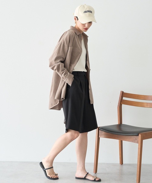 AMERICAN HOLIC（アメリカンホリック）の「Wポケットコーデュロイシャツ（シャツ/ブラウス・レディース・ダークブラウン/アイボリー/ブルー/グレイッシュベージュ/ライラック・M/L）」の20枚目の写真