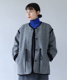 △British　wool　micro　check　haoriコート