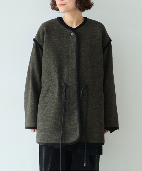 yuni(ユニ )の「△British wool micro check haoriコート(その他アウター・レディース・カーキ/ブラック・FREE)」の16枚目の写真