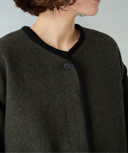 yuni(ユニ )の「△British wool micro check haoriコート(その他アウター・レディース・カーキ/ブラック・FREE)」の19枚目の写真